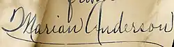 signature de Marian Anderson