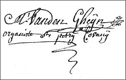 signature de Matthias van den Gheyn