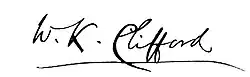 signature de William Kingdon Clifford