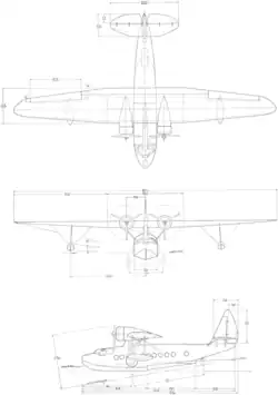 Description de l'image Sikorsky S-43 3-view line drawing.png.