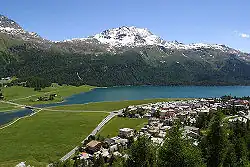 Lac de Silvaplana et le Piz Corvatsch.