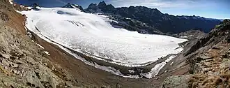 Vue du glacier du Silvretta, prise de la Roten Furka