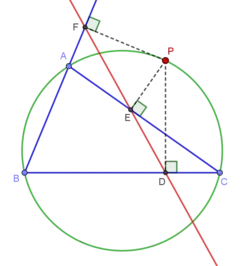 Ligne de Simson de P