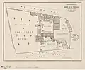 Plan de l'abbaye de 1840, réalisé lors de la destruction des derniers bâtiments encore debout.