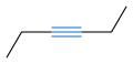 L'hex-3-yne a une triple liaison interne.