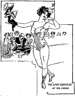 Avec la femme forte Katie Sandwina , 4 juin 1911.