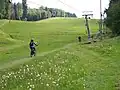Système de traction de vélo à Česká Třebová (Tchéquie).