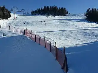 Vue aérienne de la station.