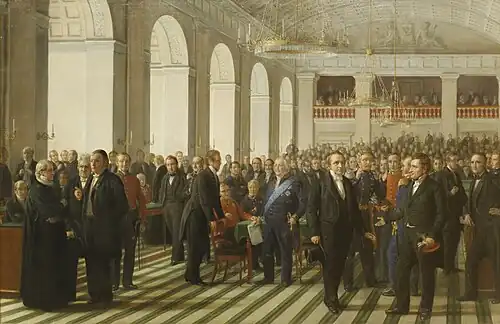 L'Assemblée nationale constituante par Constantin Hansen (1861)