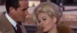 Avec Vittorio Gassman dans Slalom (1965).