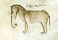 Elephant (Detail), Sloane 4016, folio 50, codex en parchemin, Italie (Lombardie), vers 1440.