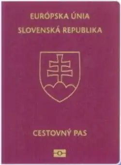 Couverture d'un passeport slovaque