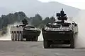Deux Patria AMV slovènes avec un lance-grenades automatique Mk 19 de 40 mm.