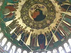 Fresque du Pantocrator, cathédrale orthodoxe de la Sainte-Trinité à Sibiu.