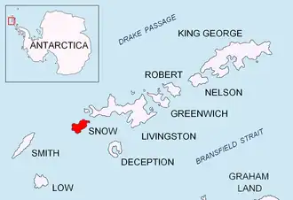 Localisation de l’île (en rouge).