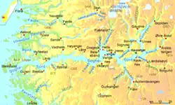 Carte du Sognefjord.