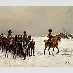 prisonniers russes escortés par les Hussards, George Hyon