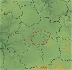 Carte topographique de la Sologne en région Centre-Val-de-Loire