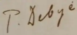 signature de Peter Debye