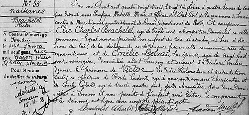 Acte de naissance.
