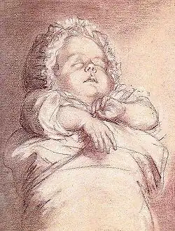 Sophie-Béatrice, dernier enfant du roi et de la reine, morte en 1787 à 11 mois, par Élisabeth Vigée Le Brun, vers 1786
