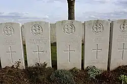 Tombes de soldats britanniques tombés fin septembre 1918 lors de la prise définitive du secteur.