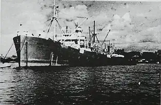Le SS Karaganda&nbsp;(en) soviétique, ex-Circinus, photographié entre 1961 et 1963.