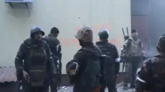 Troupes du bataillon Sparta près de l'aéroport de Donetsk (octobre 2014)