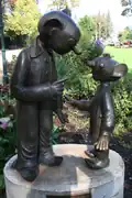 Statue de Špejbl et Hurvinek à Plzeň.