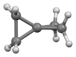 Représentation 3D du spiropentane.