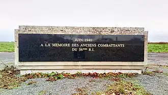 Stèle à la mémoire des anciens combattants du 56e régiment d'infanterie