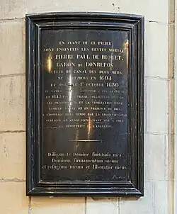 Stèle dans la cathédrale Saint-Étienne de Toulouse.