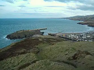 L'île Saint-Patrick et Peel vus depuis l'île de Man.