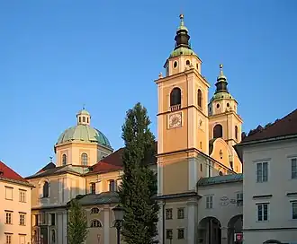 La cathédrale Saint-Nicolas de Ljubljana.