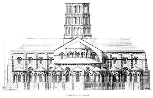Schéma du chevet et des chapelles après la restauration de Viollet Le Duc.