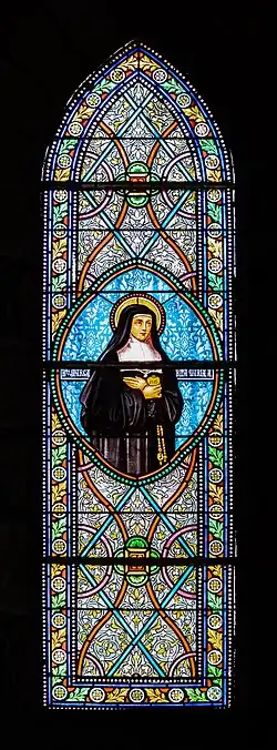 Vitrail représentant sainte Marguerite-Marie-Alacoque.