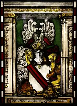 Vitrail de l’ancienne Pfalz de Strasbourg (XVIe&nbsp;siècle). (Musée historique de Strasbourg)