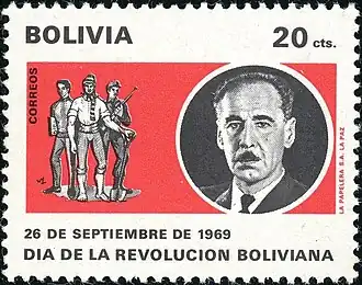 Description de l'image Stamp of Bolivia - 1970 - Colnect 612341 - President Alfredo O Candia.jpeg.
