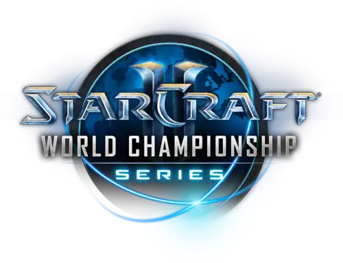 Le logo des StarCraft 2 World Championship Series est composé du globe terrestre surmonté du logo de StarCraft 2. Sous le logo du jeu est inscrit « World Championship Series ».