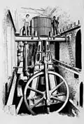 Pompe industrielle, alimentée par une machine à vapeur fonctionnant au charbon, Mount Crosby waterworks, Australie, 1892.