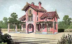 Bâtiment de la gare de Zandbergen, dessin de l’architecte Jean-Pierre Cluysenaar