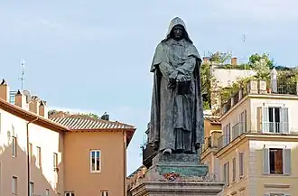 Statue de Giordano Bruno sur la place du Campo de’ Fiori