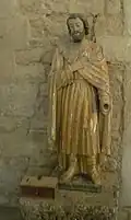 Statue en bois doré de saint Abdon (vers 1840).
