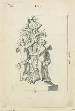Sculptures (2) pour la cascade d'Arthelon de Meudon, 1699 (BNF).
