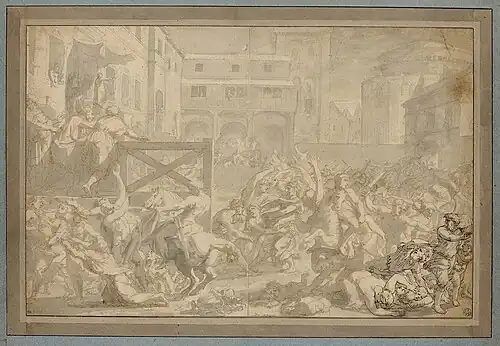 L'Enlèvement des Sabines, 1650, musée des Beaux-Arts de Lyon.