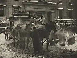 Alfred Stieglitz, The Terminal, 1893; imprimé c. 1910, don de Penelope Tyson Adams en mémoire de son mari, John Barclay Adams