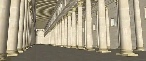 Autre vue de la stoa royale d'Hérode à Jérusalem, vers 65 après J. C.