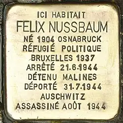 Stolperstein à Bruxelles