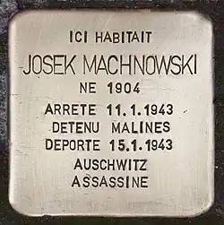 Josek Machnowski, rue de la Régence, 65 à Charleroi.