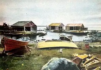 Bateaux à Storbrändön vers 1935